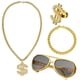 thumbnail image 3 of Cosplay Hip Hop Punk Dólar Collar Anillo Sombrero de pescador Gafas Conjunto, 3 of 5