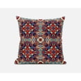 thumbnail image 2 of Amrita Sen Clover Leaf Floral Suede Zippered Pillow with Insert Orange Blue Aqua, 2 of 2