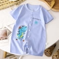 thumbnail image 2 of Yutgune Baby Boy Girl Knitted Cotton Romper Summer Cartoon Print Short Sleeve Snap Button Bodysuit 6-9 Months, 2 of 7