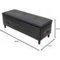 thumbnail image 2 of Panana Upholstered Storage Rectangular Lift Top Ottoman and Entryway , Black Faux Leather, 44.5 in W x 17.7 in D x 17.7 in H, 2 of 9