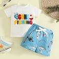 thumbnail image 2 of Rvasteizo Baby Outfits Girl Print Crew Neck Short Sleeve Top and Fashion Shorts Cute 2 Piece Set for Infant Boys Girls 3 Months to 3 Years, 2 of 4