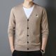 thumbnail image 3 of Suéter de manga larga cómodo para hombre, cárdigan de punto de alta calidad con bordado clásico informal de negocios de otoño, talla M-4XL, 3 of 4