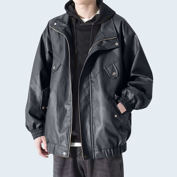 Puntoco Chaquetas De Abrigo Informales Sin Capucha De Manga Larga De Color Sólido A La Moda Para Hombre