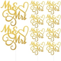 OGITUDE 10Pcs Mr and Mrs Cake Decoration Anniversary Cake Picks Wedding Engagement Party Cake Decorations
