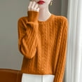 thumbnail image 2 of Gubotare Cardigan Léger pour Femme à Boutons, Manches Longues, Col Rond Décontracté, Tricot Doux, Chandails Hauts (Orange,G), 2 of 5