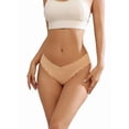 thumbnail image 3 of Buankoxy Bikini Underwear Women V Cut Cheeky Seamless Panties Hipster Wave Edge Low Rise Soft Stretch Briefs 5 Pack,Size 5, 3 of 5
