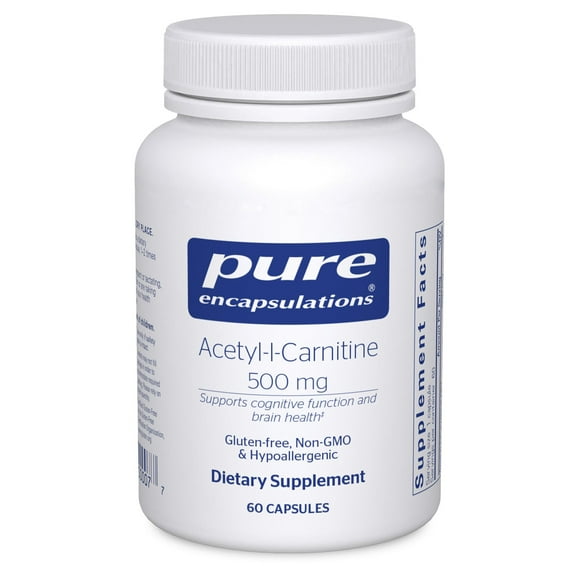 Pure Encapsulations Acetyl-L-Carnitine 500 mg - Memory & Brain Supplement - Brain Support & Focus* - Gluten Free & Non-GMO - 60 Capsules