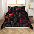 thumbnail image 1 of Erosebridal Geometric Square Comforter Cover Queen,Futuristic Cubes Bedding Sets Queen Size,Stereoscopic Room Decorative,Reversible,Ultra Soft,3-Piece(No Comforter), 1 of 7