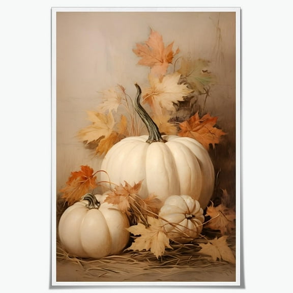 Barn & Pumpkin Farmhouse Wall Art - Canvas Fall Countryside Scene