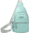 thumbnail image 2 of Bolsa De Pecho Bolso de pecho para mujer, bolsos de hombro de PU de moda informal, bolsillo en la cintura del pecho (verde) Tmvgtek Para Estrenar, 2 of 7