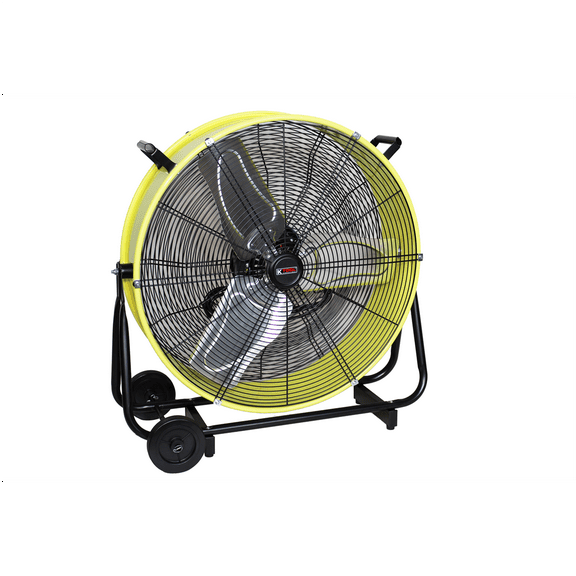 K Tool International 77740 24" Direct Drive Yellow 2-Speed Drum Fan with Wheels