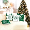 thumbnail image 2 of Green Christmas Throw Pillow Covers 20x20 Set of 4 Christmas Decoration Trees Deer Snowman Merry Christmas Decorative Holiday Farmhouse Pillow Covers for Holiday Christmas Decoration, 2 of 6
