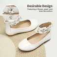 thumbnail image 2 of DREAM PAIRS Girls Ballerina Dress Shoes Pearls Bow Ankle Strap Flower Girl Ballet Flats SDFL2316K, 2 of 4