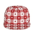 thumbnail image 2 of Fotbe Red Plaid Daisy Flat Bill Visor Cap Classic Snapback Hat Polyester Foam Trucker Hat Trucker Cap Adjustable Baseball Cap, 2 of 9