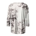 thumbnail image 5 of Pompotops T-shirt Mode Femme Imprimé Manches 3/4 Blouse Col Rond Hauts Décontractés en Solde, 5 of 5