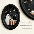 thumbnail image 5 of Vintage Halloween Ghost Wall Art, Oval Framed Spooky Decor, Rustic Farmhouse Style for Living Room & Entryway, Seasonal Home Decoration for Halloween Lovers, 5 of 7