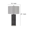 thumbnail image 5 of 27 Inch Ceramic Table Lamp, Faux Leather Wrapped, Dimmer, Gray- Saltoro Sherpi, 5 of 5