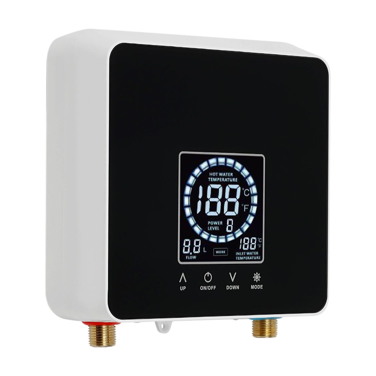 5500W 110V Wall Mounted Rectangular Tankless Hot Water Instant Heater Electric Shower Kitchen Boiler Bath