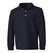 French Toast A9085 Boy's Long Sleeve Pique Polo - Navy - 16 - X-Large