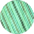 thumbnail image 1 of Ahgly Company Indoor Round Abstract Turquoise Blue Modern Area Rugs, 6' Round, 1 of 4