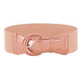 thumbnail image 1 of Women Ladies Girls Wide Polyurethane Leather Buckle Stretchy Elastic Waist Belt, 1 of 6