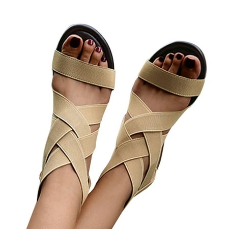 

NECHOLOGY Flip Flop Women Sandals Butterfly-Knot Slippers Sandals Toe Fashion Womens Roman Wedges Sandal Womens Slippers Khaki 9.5