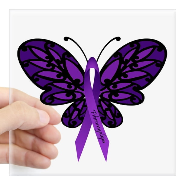 CafePress Fibromyalgia Awareness Sticker Square Sticker 3" x 3