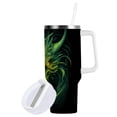 thumbnail image 2 of JSTEL Green Dragon 30 oz Tumbler Stainless Steel Water Bottle Vacuum Insulated Cup with Straw Lid & Handle For Travel Car Cup Holder, 2 of 8