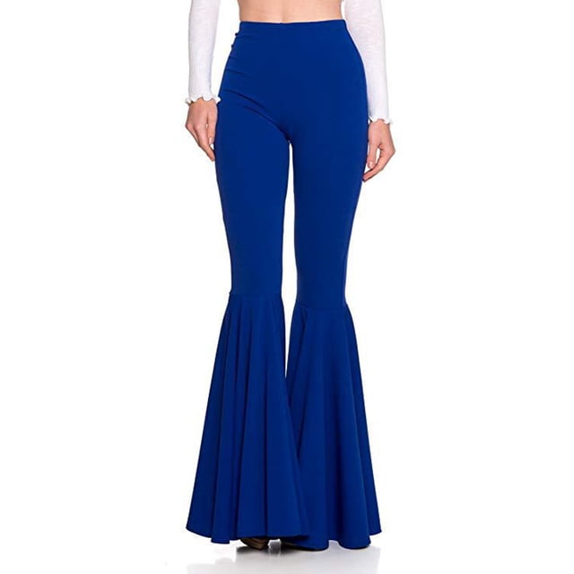 Pantalon Évasé Plissé Mode Décontractée Taille Haute Sirène pour Femmes