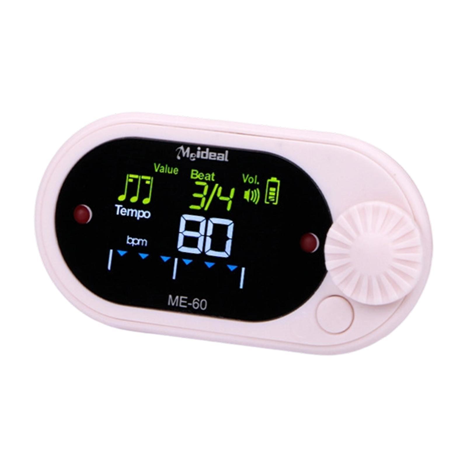 Electronic Metronome Portable Digital Display Adjustable Volume for Piano Guitar Musicians Practice
