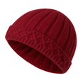 thumbnail image 1 of Wdgfv Winter Knit Hat With Foldable Brim Thermal Ear For Cold Weather Outdoor Activities Brick Red One Size, 1 of 6