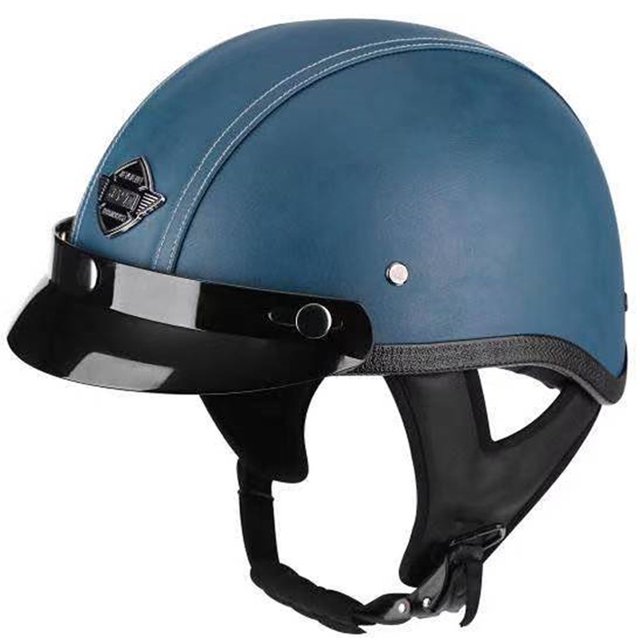 Cuatro estaciones Hombres y mujeres Cuatro estaciones Moda Pedal Motocicleta Universal Coche Eléctrico Retro Casco Medio Casco Casco de Seguridad Casco de Cuero