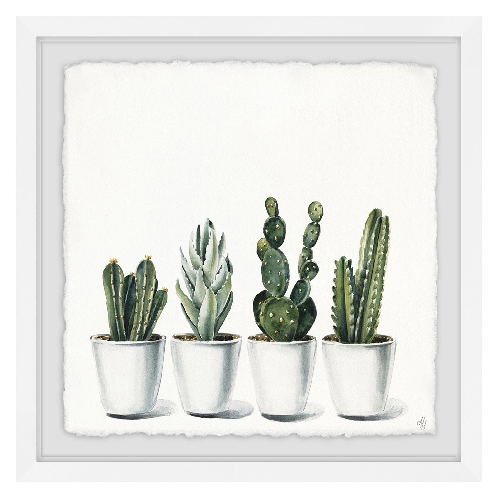 Marmont Hill Pretty Cacti Framed Print Wall Art