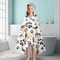thumbnail image 6 of Beagle Dog and Footprints Hooded Bath Towel，60"x35" for Ages 3 To 12 Kids, Quick Dry Lightweight Soft Microfiber Hood Beach Towel Cover Up for Kids, 6 of 7