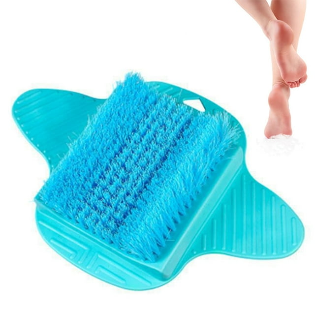 Limpiador de pies de ducha con piedra pómez, limpieza de pies, suave, exfoliante y masajeador sin doblarse en la ducha o bañera, removedor de callos y piel muerta de los pies, antideslizante mejorado con ventosas Vhermosa 220429-2