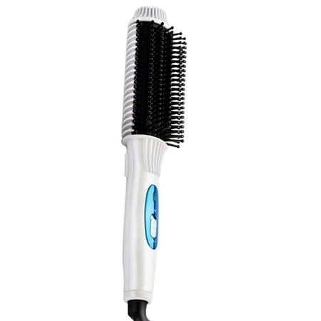 High Quality Ceramic Flat Iron Styling Hair Brush For Women - White