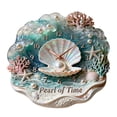 thumbnail image 6 of 2D Flat Wooden Nautical Shell Wall Clock,Silent Non-Ticking Hanging Wall Decor with Rope,Beach Themed Ornament for Living Room,Bathroom,Coastal Home Style, 6 of 8