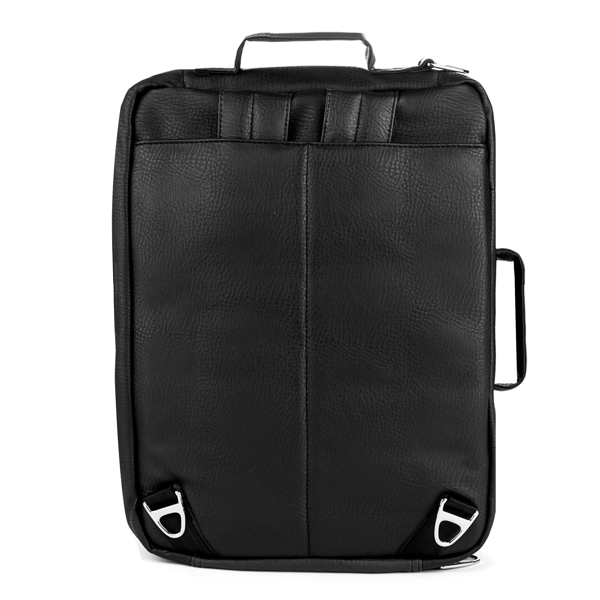Lencca Quadra 4-in-1 Convertible Laptop Bag – Messenger, Backpack, Tote & Briefcase – Fits 13.5" Surface Book & Most 13"–15.6" Laptops – Water-Repellent Black