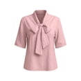 thumbnail image 7 of Sevevn Women's Bow Tie Neck 3/4 Sleeve Loose Dressy Elegant Business Work Blouse Casual Tops 2026, 7 of 7