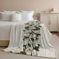 thumbnail image 3 of Flannel Fleece Throw Blanket Magnolia Plant Flower Lightweight Soft Plush Blankets,Farm Vintage Wood Grain Cozy Warm Throw Blanket for Couch Sofa Bed Car Office All Season Use 50x60in, 3 of 9
