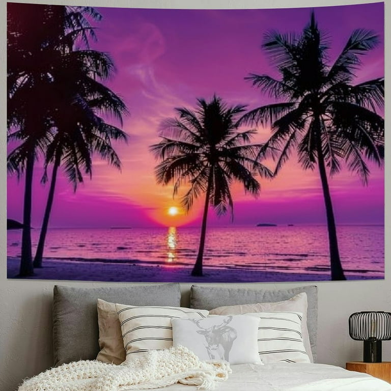 Pink palm tapestry sale