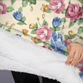 thumbnail image 3 of Oversized Wearable Blanket Hoodie,Pioneer Flower Floral Print Pattern Sherpa Blanket Hoodie with Super Pockets,Super Warm Fuzzy Pullover for Women & Men, 3 of 6