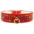 thumbnail image 5 of Dog, Puppy Pet Collar, "Mardi Gras Three Row Confetti Jewel Set", 5 of 8