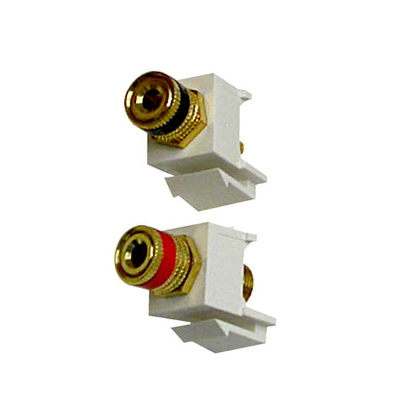 Vanco 820407 Binding Post Keystone Inserts Pair, White