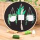 thumbnail image 3 of Kit de inicio, trabajo manual de bricolaje, tela impresa con patrón de flores, hilo de color, aguja, aro de bordado e instrucciones, plantas verdes oso de fresa Hogar, 3 of 5