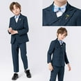 thumbnail image 5 of Kids Boys Handsome 5 Piece Suit Clothes Holiday Outdoor Soft Piano Hosting Performance Dress Suit, 5 of 9