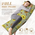 thumbnail image 5 of Lsque Sage Green With Sunflowers Body Pillow Case Cover,Ultra-Soft Microfiber Bed Pillow Cases 20x54 inches,Elegant Bedding,Breathable Durable Pillow Cover with Envelope Closure, 5 of 8