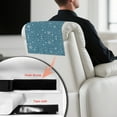 thumbnail image 6 of SCRAWLGOD Christmas Hat Cat Snowflake Blue 1 Piece Non Slip Recliner Headrest Protector Washable PU Leather Sofa Headrest Covers for Sofa,Office Chair,Theater Seat, 17x27 in, 6 of 7