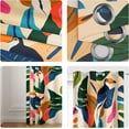 thumbnail image 4 of Colorful Tropical Plant Curtains Abstract Palm Leaf Window Treatments Decor Boho Jungle Toucan Birds Grommet Room Darkening Curtain for Kids Bedroom,Living Room,Art Gallery-42"W x 84"L (Pack of 2), 4 of 7
