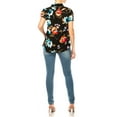 thumbnail image 5 of Women's Floral Print Overlapping Short Sleeve Top with Front Tie Collar, 5 of 5